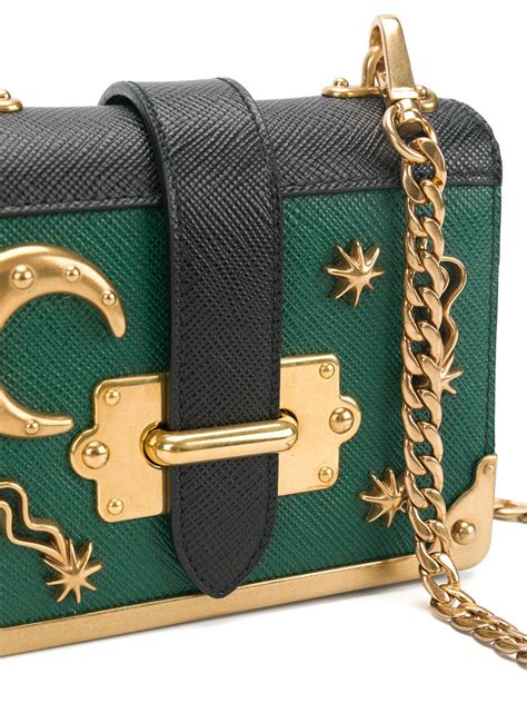 prada cahier moon and stars|Prada Cahier Mini Moon And Stars Bag in Green .